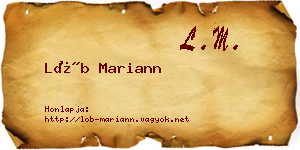 Löb Mariann névjegykártya